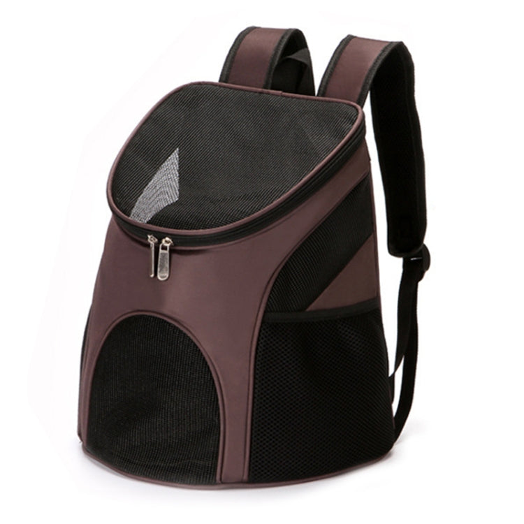 Portable Folding Nylon Breathable Pet Carrier Backpack, Size: 33 x 30 x 24cm (Coffee)