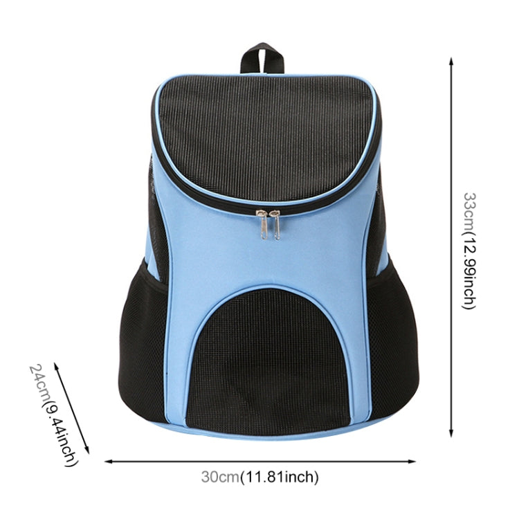 Portable Folding Nylon Breathable Pet Carrier Backpack, Size: 33 x 30 x 24cm (Blue)