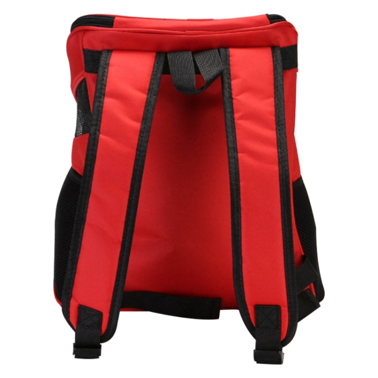 Portable Folding Nylon Breathable Pet Carrier Backpack, Size: 33 x 30 x 24cm (Red)