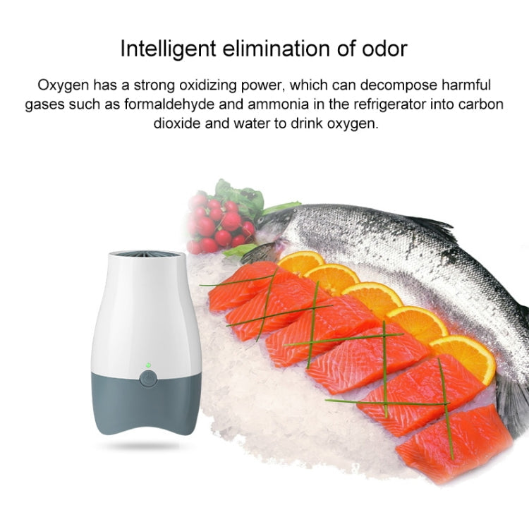 AX168B Mini Fridge Ozone Air Purifier and Fresh Deodorizer (Grey White)