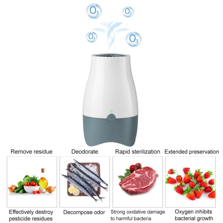 AX168B Mini Fridge Ozone Air Purifier and Fresh Deodorizer (Grey White)
