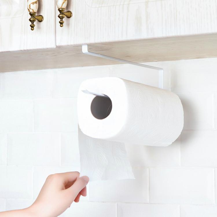Stainless Metal Kitchen Toilet Paper Towel Rack Paper Towel Roll Holder Cabinet Hanging Shelf Preservative Film Storage Rack,Size: 26*10.8*1.5cm