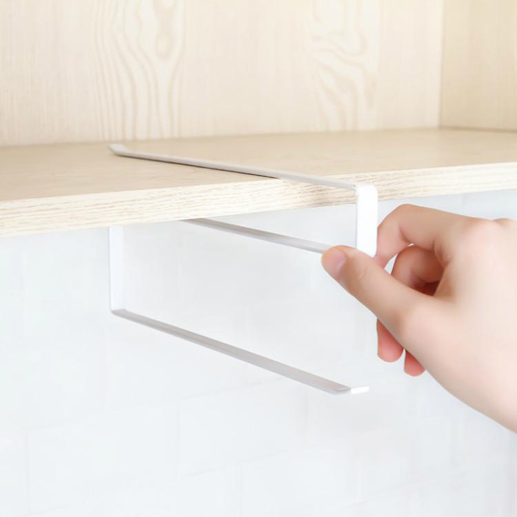 Stainless Metal Kitchen Toilet Paper Towel Rack Paper Towel Roll Holder Cabinet Hanging Shelf Preservative Film Storage Rack,Size: 26*10.8*1.5cm