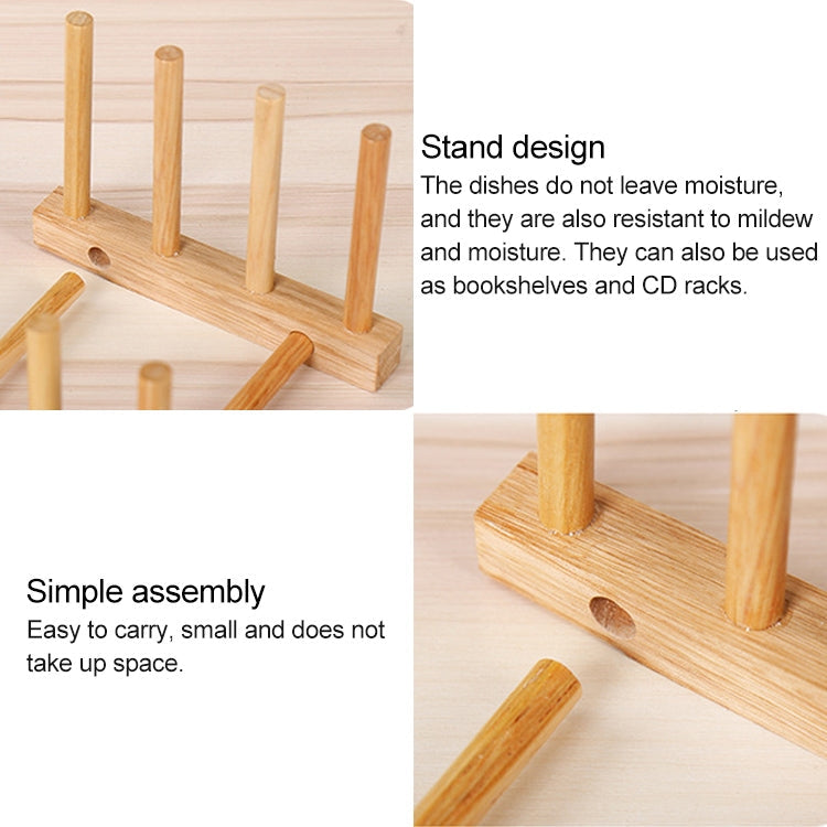 Solid Wood Dish Drip Rack Plate Holder, Size: 30x12x10cm