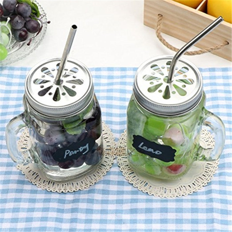 5pcs Reusable Stainless Steel Bent Drinking Straw + Cleaner Brush Set Kit,  266*6mm(Silver)
