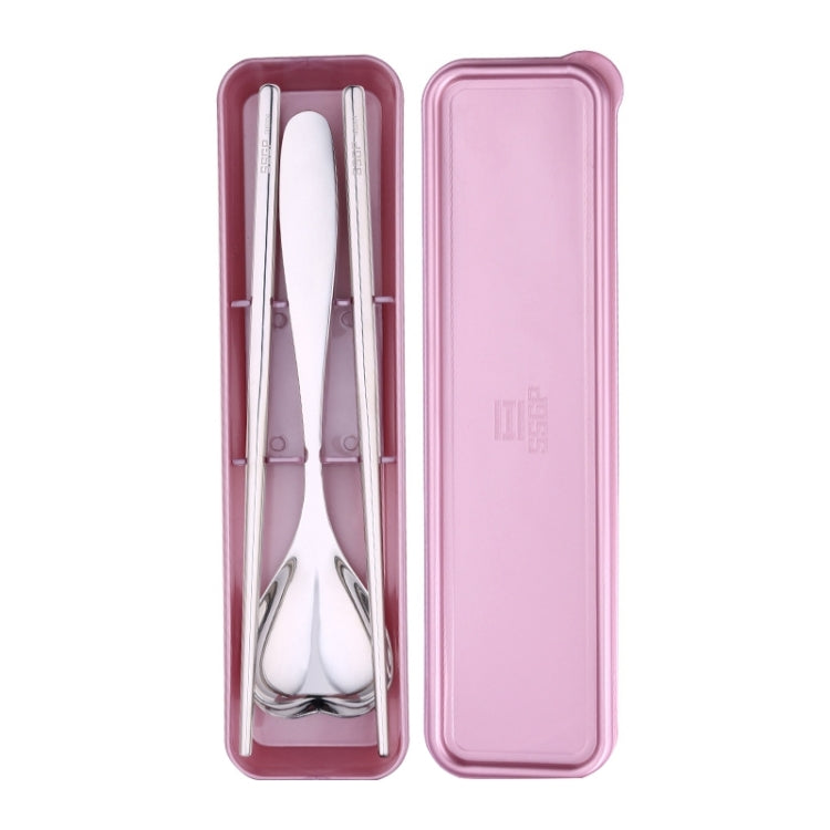3 in 1 304 Stainless Steel Polished Portable Outdoor Tableware for Children(Rose Gold)