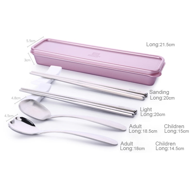 3 in 1 304 Stainless Steel Polished Portable Outdoor Tableware for Children(Rose Gold)