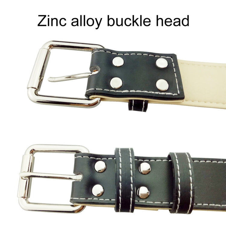 Leather Pet Dog Collar Pet Products Big Dog Collar, Size: XL, 3 * 60cm(White)