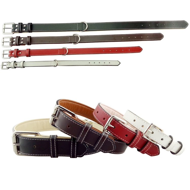 Leather Pet Dog Collar Pet Products Big Dog Collar, Size: L, 2.5 * 51cm(Black)