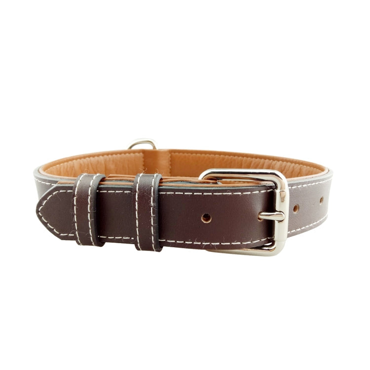 Leather Pet Dog Collar Pet Products Big Dog Collar, Size: M, 2 * 42cm(Complexion)
