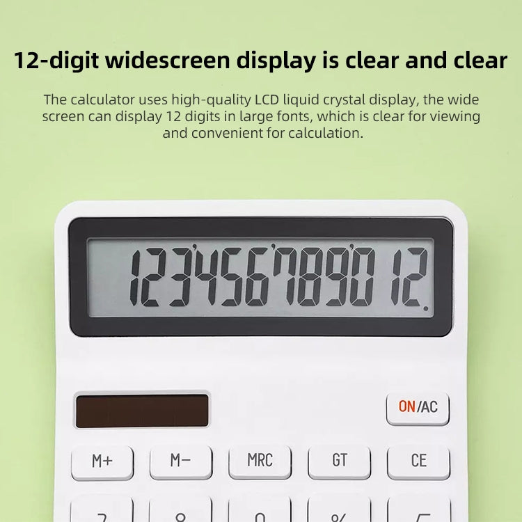 Original Xiaomi Youpin LEMO Rice Calculator 12-bit LED Display ABS Material 6 Degree Angle(White)
