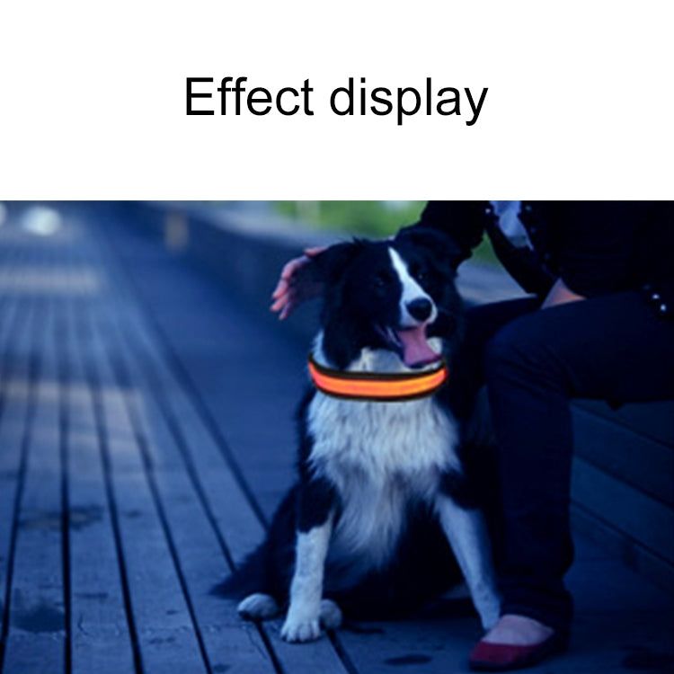 Medium and Large Dog Pet Solar + USB Charging LED Light Collar, Neck Circumference Size: S, 35-40cm(Red)