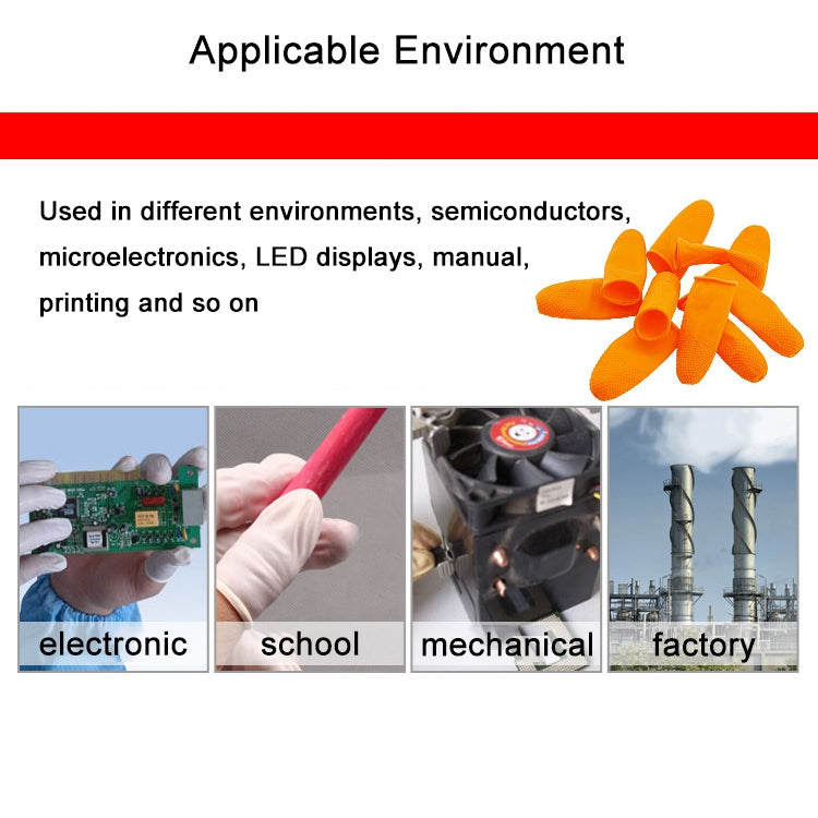 100pcs / Pack Antistatic Antislip Durable Fingertips Latex Protective Gloves, Size: L, 2.8*6.5cm(Khaki)