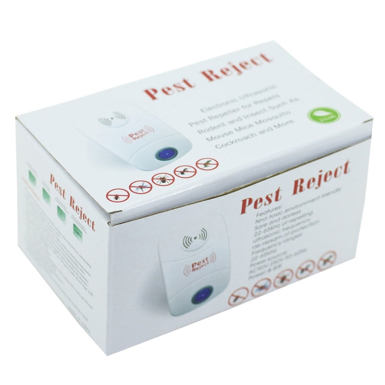 Electronic Ultrasonic Mosquito Rat Pest Control Repeller with LED Light, UK Plug, AC90V-250V(White)