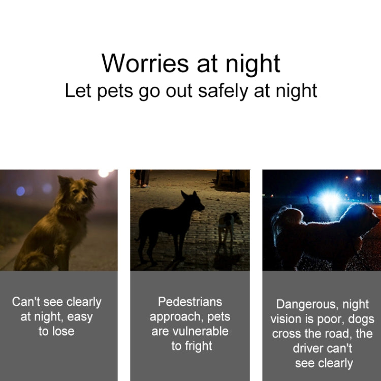 LED Night Light Pet Safety Collar Silicone Pendant (Orange)