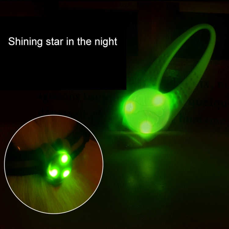 LED Night Light Pet Safety Collar Silicone Pendant (Orange)