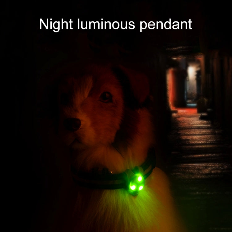 LED Night Light Pet Safety Collar Silicone Pendant (Orange)