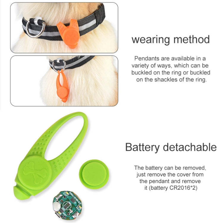 LED Night Light Pet Safety Collar Silicone Pendant (Pink)