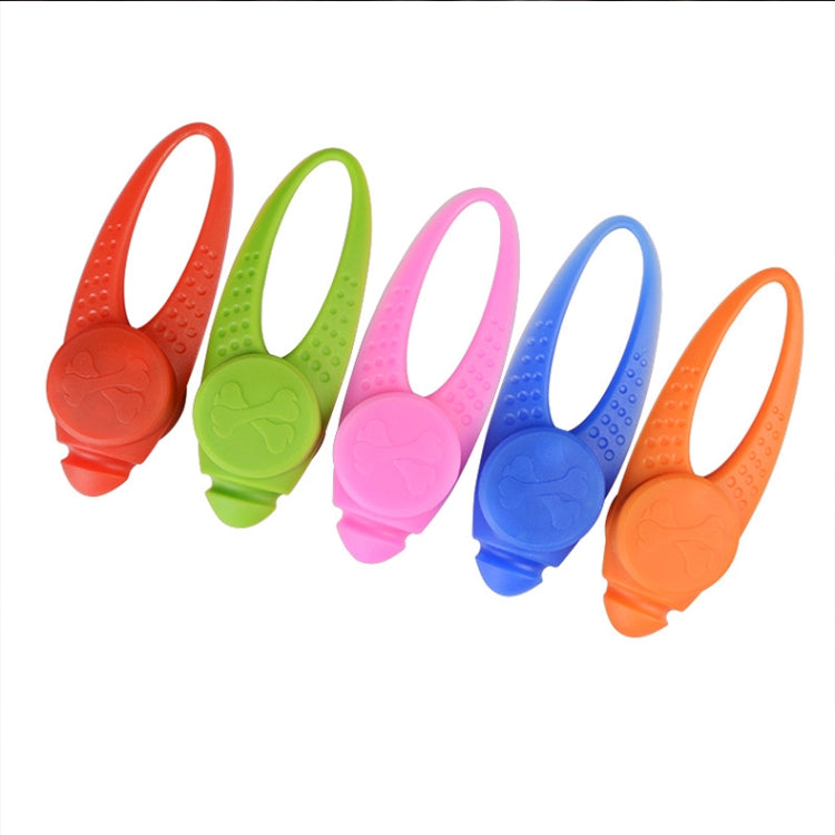 LED Night Light Pet Safety Collar Silicone Pendant (Orange)