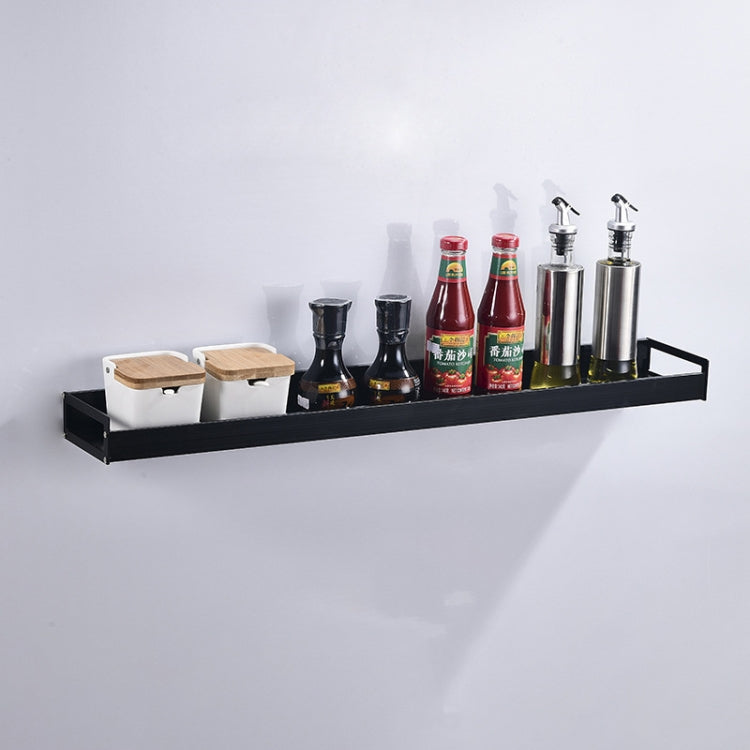 60cm Kitchen Multi-function Wall Hanging Holder Seasoning Storage Rack(Black)