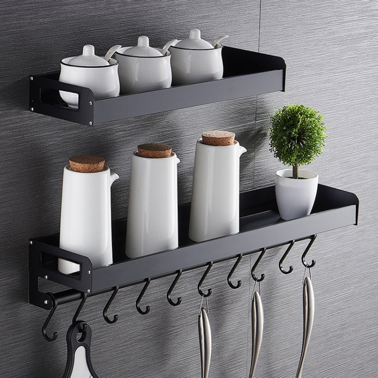 60cm Kitchen Multi-function Wall Hanging Holder Seasoning Storage Rack(Black)