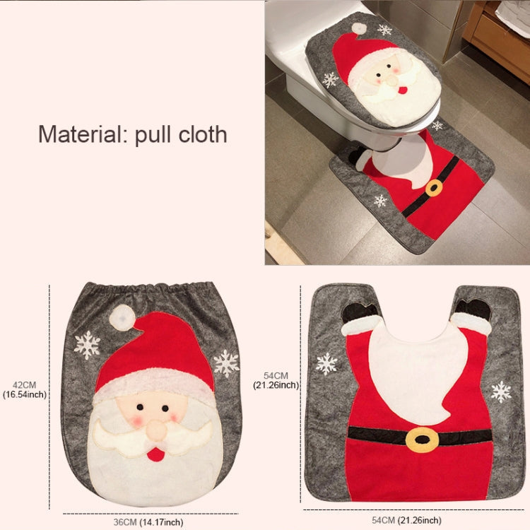 2 in 1 Santa Claus Christmas Decoration Toilet Set