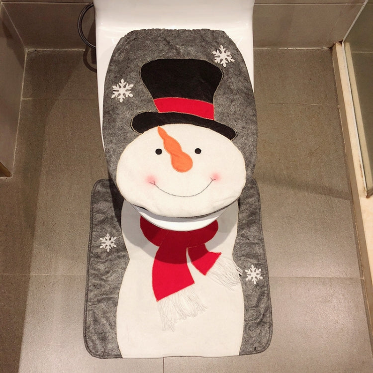 2 in 1 Snowman Christmas Decoration Toilet Set