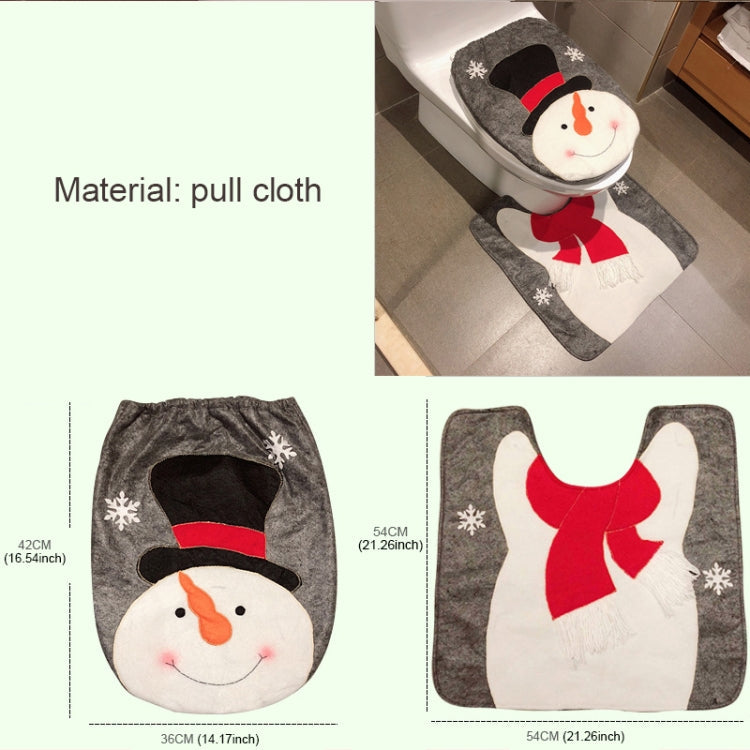 2 in 1 Snowman Christmas Decoration Toilet Set
