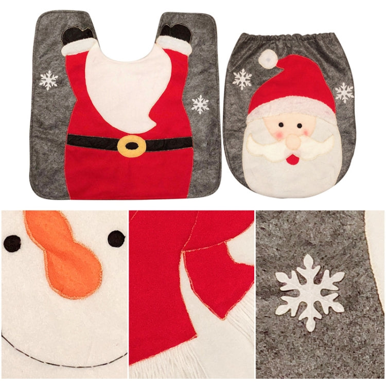 2 in 1 Snowman Christmas Decoration Toilet Set