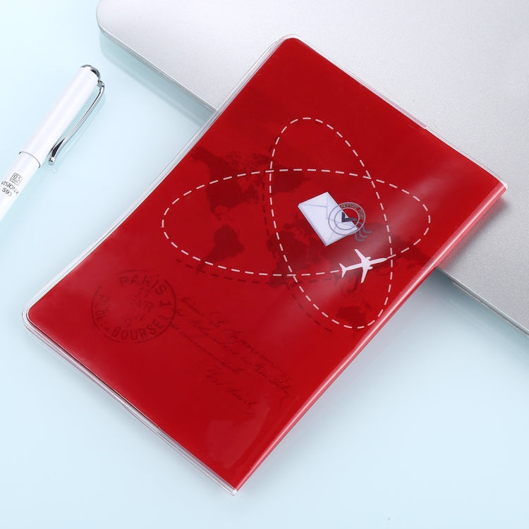 Post Pattern Red Passport Card Bag