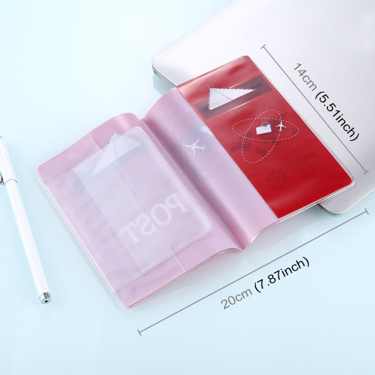 Post Pattern Red Passport Card Bag