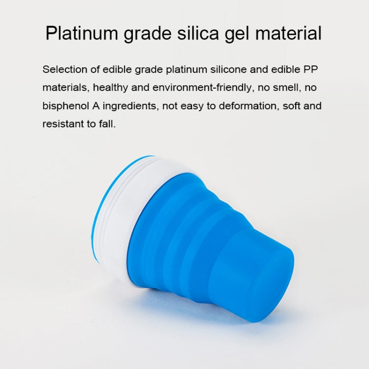 350ml Outdoor Pocket-Sized Coffee Tea Collapsible Travel Mug Silicone Cup with Lid (Blue)
