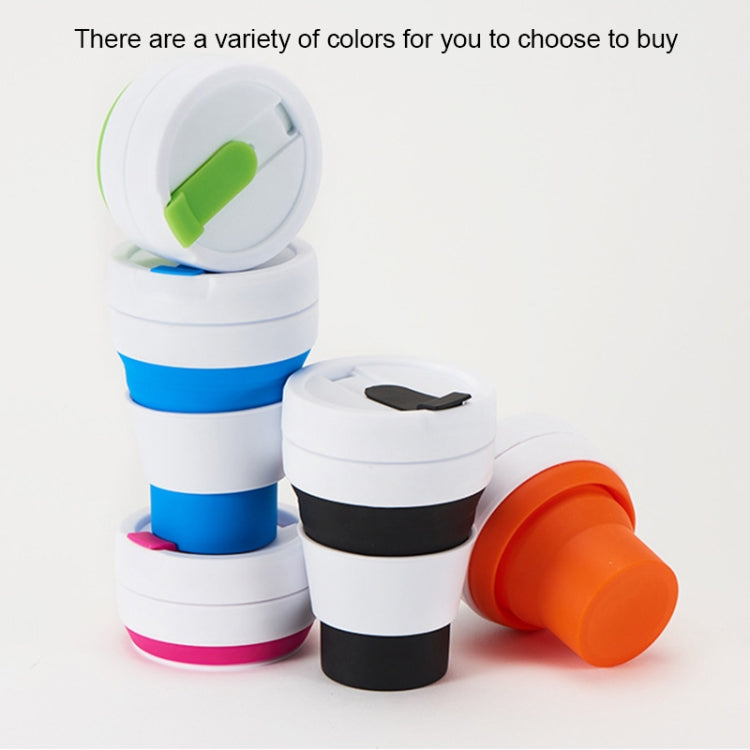 350ml Outdoor Pocket-Sized Coffee Tea Collapsible Travel Mug Silicone Cup with Lid (Blue)