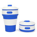 350ml Folding Portable Silicone Coffee Cup Multi-function Travel Cup (Dark Blue)