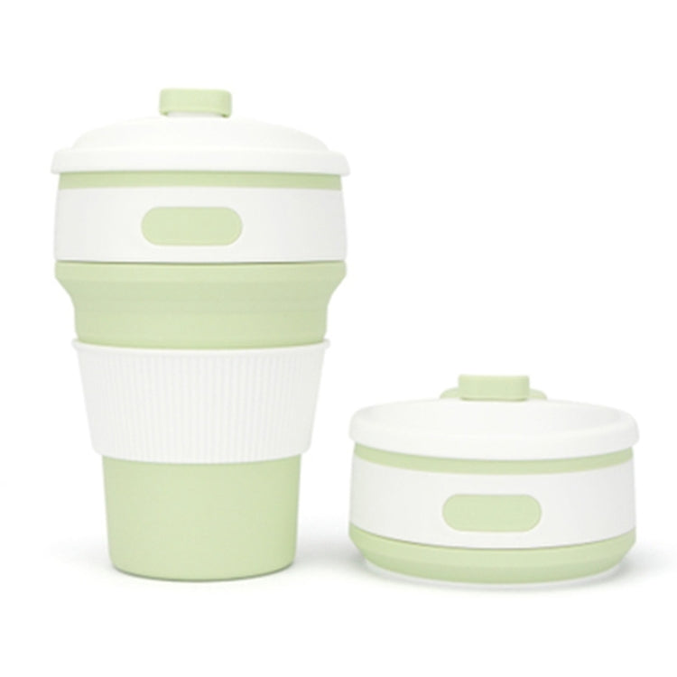 350ml Folding Portable Silicone Coffee Cup Multi-function Travel Cup (Green)