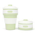 350ml Folding Portable Silicone Coffee Cup Multi-function Travel Cup (Green)