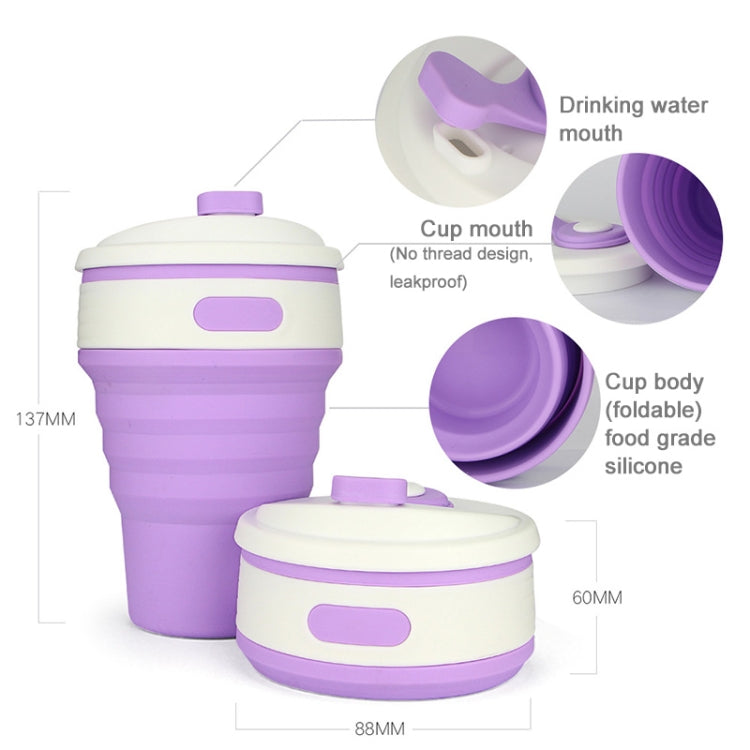 350ml Folding Portable Silicone Coffee Cup Multi-function Travel Cup (Green)