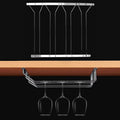 MICLAN Four Rows Stainless Steel Hanging Wine Glass Holder, Size: 34*38*43cm