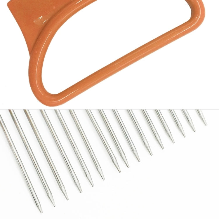 Stainless Steel Vegetable Onion Cutter Holder Meat Needle Kitchen Tools(Orange)