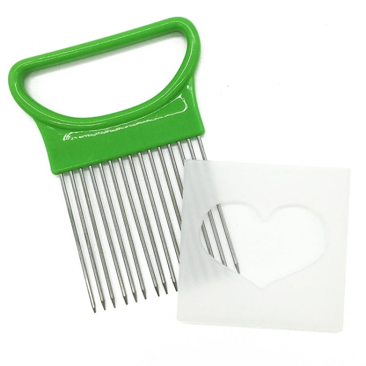 Stainless Steel Vegetable Onion Cutter Holder Meat Needle Kitchen Tools(Green)