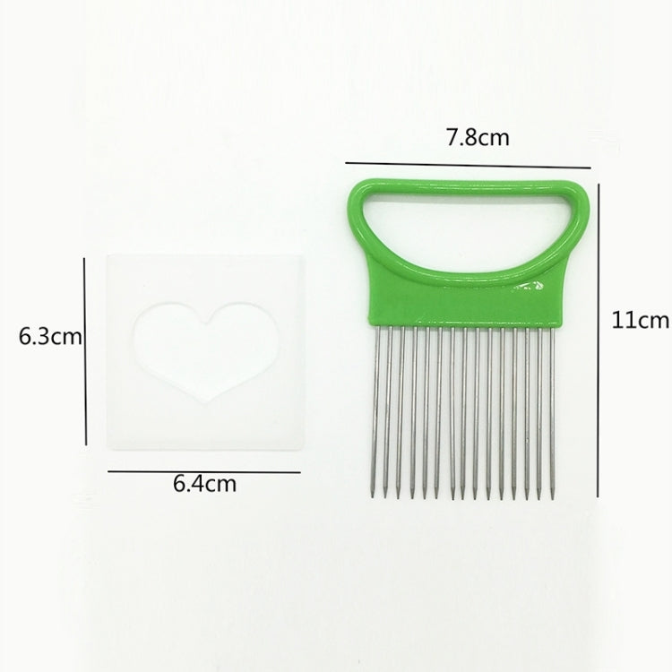Stainless Steel Vegetable Onion Cutter Holder Meat Needle Kitchen Tools(Green)