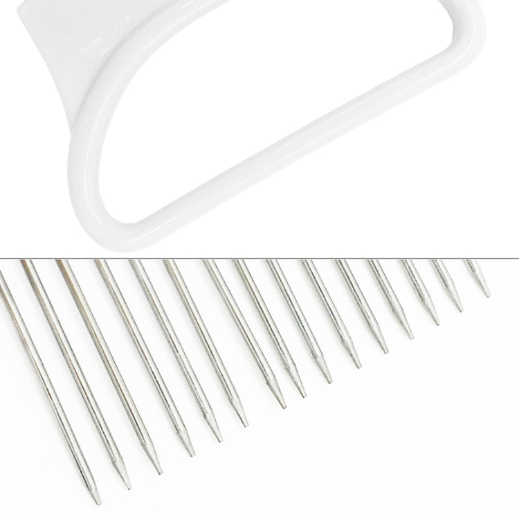 Stainless Steel Vegetable Onion Cutter Holder Meat Needle Kitchen Tools(White)