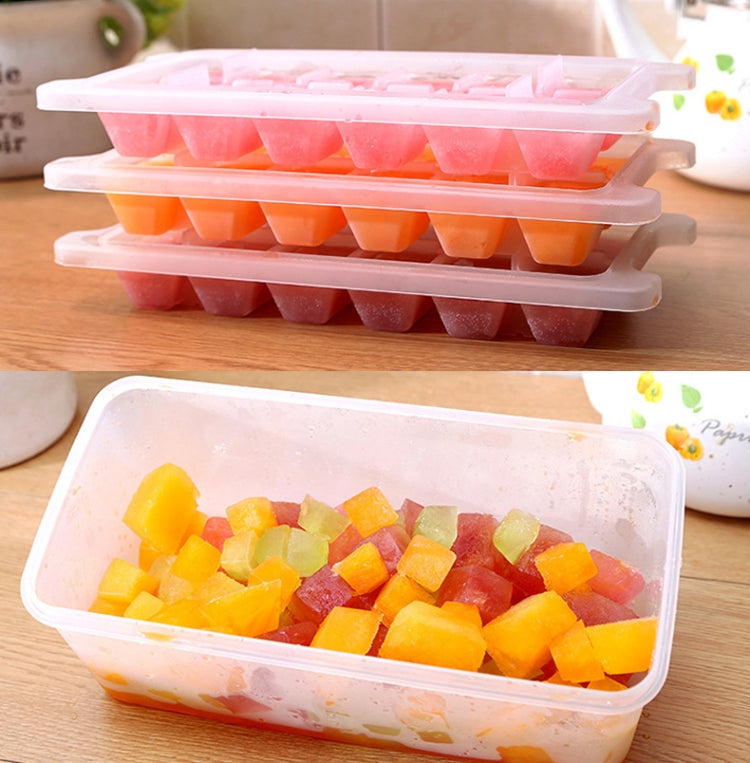 Small Square Ice Mold Trays Multi-layer Mold with Cover Ice Storage Box, 2 Layers
