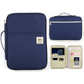 Office Supplies Multi-purpose Zipper Document Folder A4 Storage Bag(Navy Blue)
