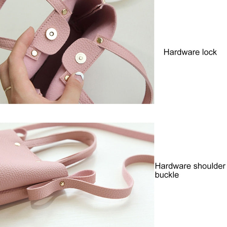 Fashion Mini PU Leisure Single Shoulder Square Handbag Mobile Phone Bag, Size: 13*4.5*16.5cm (Blue)