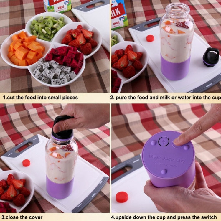 Bingo 500ml Mini Portable USB Rechargeable Electric Juicer Cup  Juicer Blender, 22000 Revolutions Per Minute(Red)