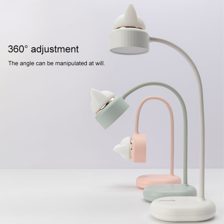 Cat Shape Double Light Source Design LED Desk Night Lamp, Support 3 Brightness Control (White)