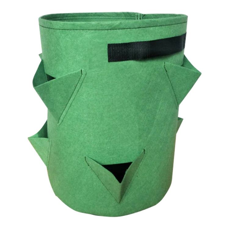 3 Pockets 18L / 5 Gallon Non-woven Felt Strawberry Planting Bag, Size: 23X28cm(Grass Green)