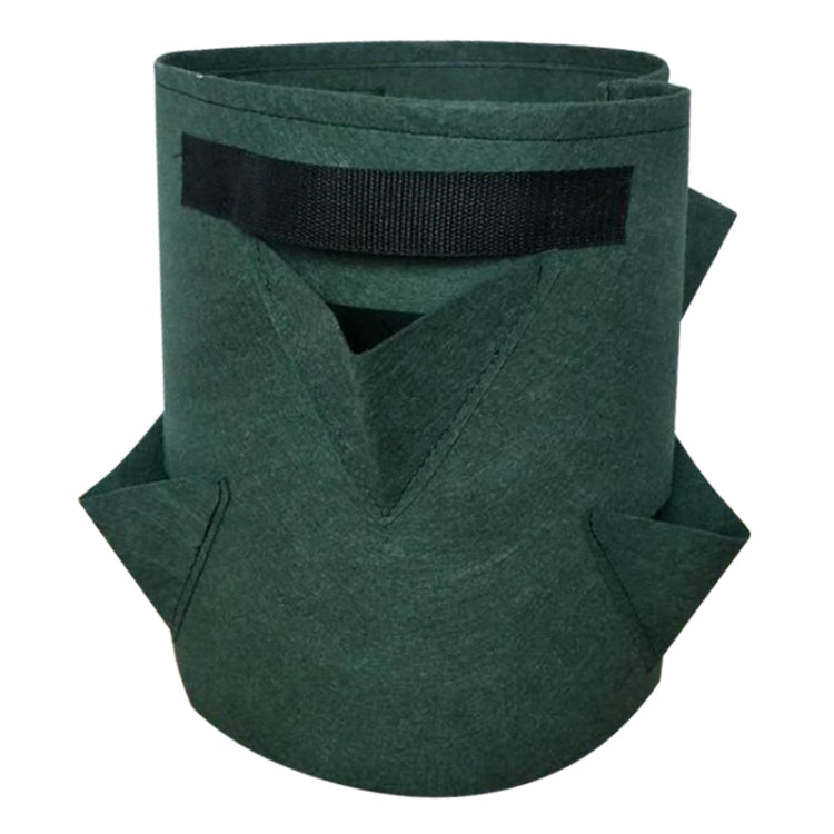 3 Pockets 18L / 5 Gallon Non-woven Felt Strawberry Planting Bag, Size: 23X28cm(Green)