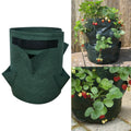 6 Pockets 26L / 7 Gallon Non-woven Felt Strawberry Planting Bag, Size: 30X35cm(Green)